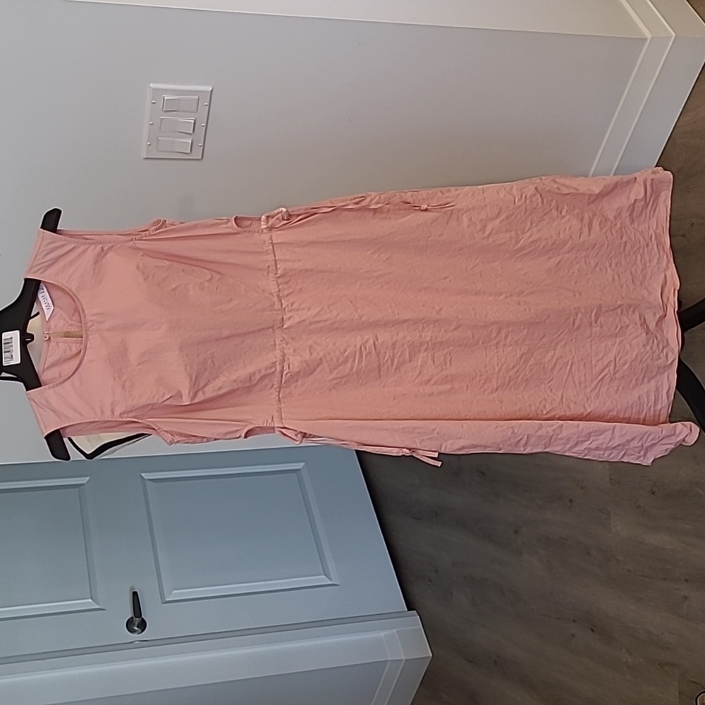 Compania Fantastica Size S Pink Cotton Midi Side Cut Out Dress